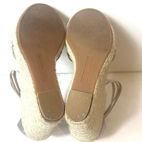 Enzo Angiolini Platform Wedges Ankle Strap Open Toe Sandals Metallic Womens 8.5M - Picture 14 of 14
